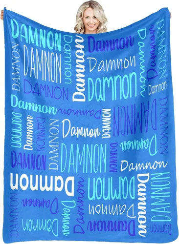 Miniatura 25 de Mantas personalizadas con nombres, regalos para bebés, niñas y niños, manta personalizada de vellón suave y sherpa con nombre para niños y adultos