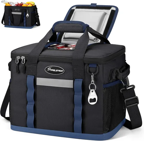 Maelstrom Collapsible Soft Cooler Bag,35/55/75 Cans Beach Cooler with Flip Top Lid, Ice Chest, Leakproof & Portable for Beach, Camping, Road Trips &