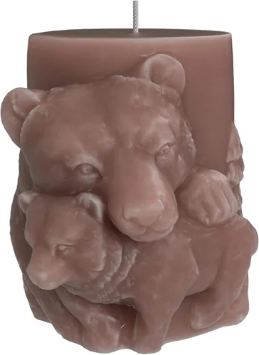 Molde de fundición de resina, moldes de silicona para decoración del hogar, molde de animales 3D, molde para hacer velas (oso de columna animal)