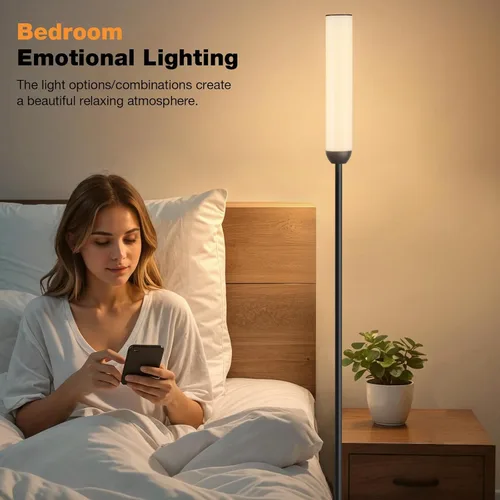 Miniatura 3 de Ambimall Lámpara de pie LED con control remoto, lámpara de pie de 65" con ajuste continuo de colores 3000K-6500K y brillo 30-100%, interruptor
