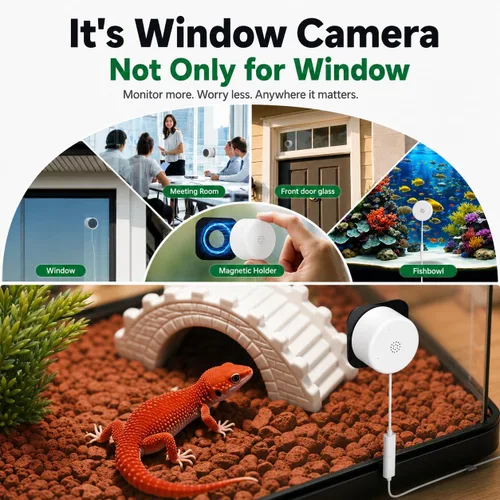 Miniatura 5 de Cámaras de seguridad de ventana sin taladro, 2 paquetes de cámaras magnéticas para seguridad del hogar, 5G y 2.4G WiFi para interiores en ángulo