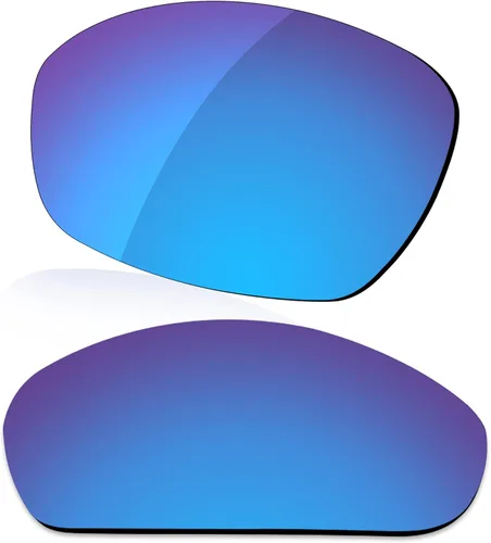 Miniatura 5 de LenzReborn Lente polarizada de repuesto para gafas de sol Oakley Straight Jacket 2007 - Negro oscuro+gris plateado+rojo fuego+azul hielo