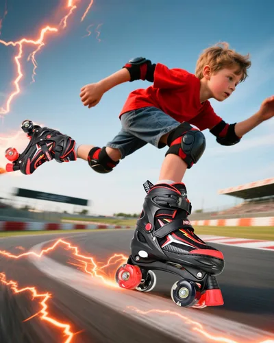 Miniatura 5 de NEMONE - Patines de sirena con ruedas iluminadas y 4 tamaños ajustables para niñas, azul y morado, para niños pequeños, para principiantes, de F