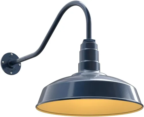 Miniatura 45 de Steel Lighting Co. Gardena - Luz de granero Montaje en pared al aire libre Cúpula de 16 pulgadas Cuello de cisne de 16 pulgadas Luz