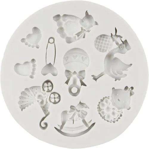 Miniatura 6 de Molde de silicona para pastel de bebé con temática de baby shower, moldes para pies de bebé para decoración de pastel de cumpleaños de bebé, Estilo a
