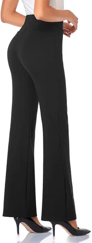 Miniatura 5 de Tapata Pantalones de vestir para mujer de 28, 30, 32 y 34 pulgadas, cintura alta, elásticos, corte de bota, pantalones altos, pequeños y regulares