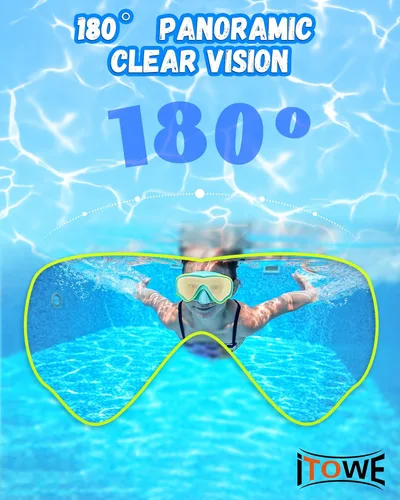 Miniatura 6 de Gafas de natación para niños con correa de tela para niños de 3 a 15 años, gafas de natación a prueba de fugas con cubierta nasal, vista clara