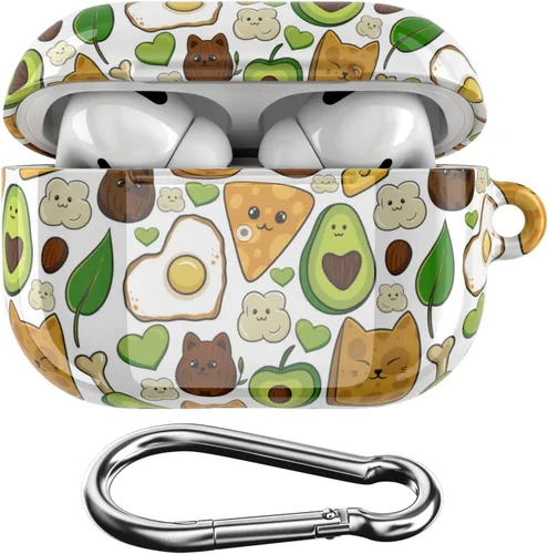 Miniatura 14 de Funda compatible con Airpods Pro Airpods 1, 2, 3 generación, sostenible, de cuerpo completo, diseño ecológico, funda de plástico con llavero Go
