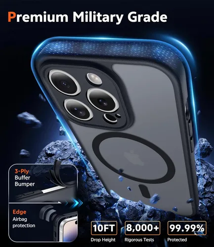 Miniatura 1126 de FNTCASE Funda para iPhone 13 Pro-Max: Fundas magnéticas transparentes compatibles con Magsafe Slim anti amarillamiento protección contra caídas