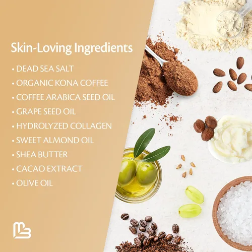 Miniatura 6 de Exfoliante de café arábica para manos, pies y cuerpo, exfoliante con colágeno y células madre, limpiador facial para celulitis, líneas finas