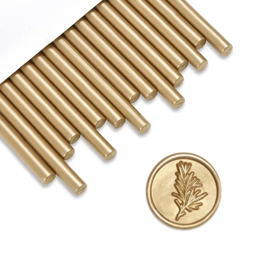 Miniatura 7 de UNIQOOO - Barras de cera mini para pistola de pegamento para sello de cera – Oro metálico prosecco, ideal para invitaciones de boda, tarjetas