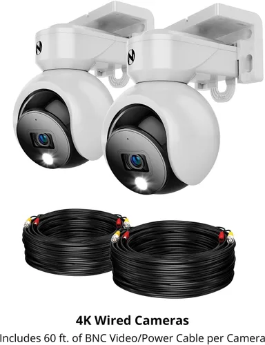 Miniatura 8 de Night Owl® Add On Cámaras de disuasión 4K con cable con audio de 2 vías, paquete de 2, color blanco