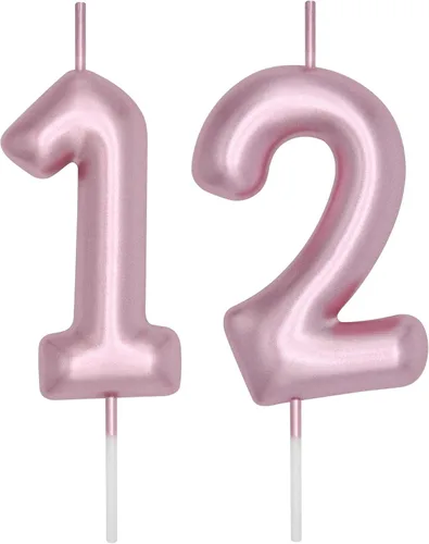 Miniatura 53 de DERVENTA Vela con números de 2.36 pulgadas, decoración perfecta para cumpleaños, brunch, postre, pastel, 1 pieza (número 0 rosa)