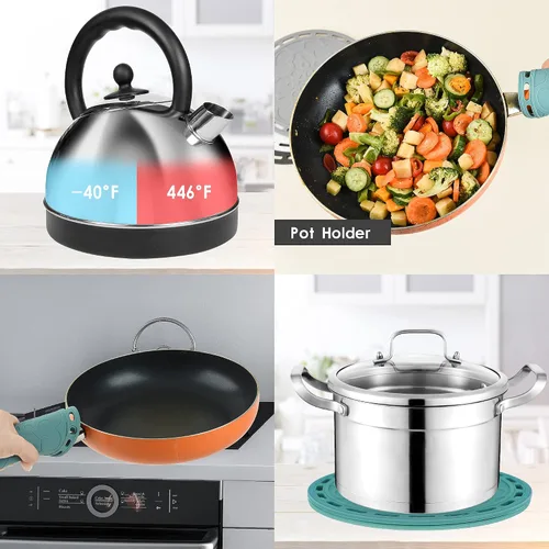 Miniatura 7 de Salvamanteles de silicona grandes y redondos de silicona para platos calientes y ollas calientes, almohadillas calientes para encimeras, mesas