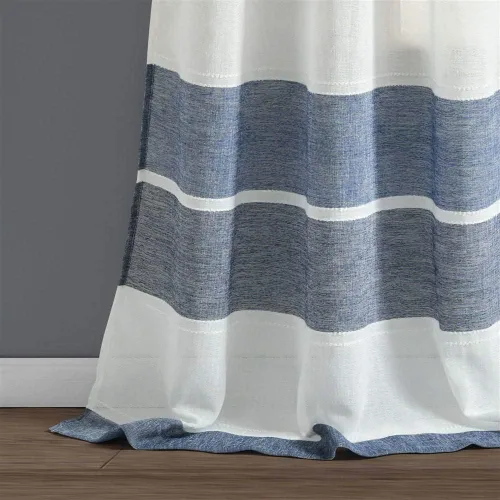 Miniatura 3 de Lush Decor Par de paneles de cortinas transparentes con ojales y textura beige para ventana (84 x 38 pulgadas)