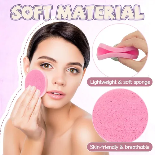 Miniatura 3 de 120 Pcs Facial Sponge Compressed,Makeup Removal Facial Sponge,Natural Cosmetic Spa Sponge for Facial Cleaning,Exfoliating,Mask(Pink)