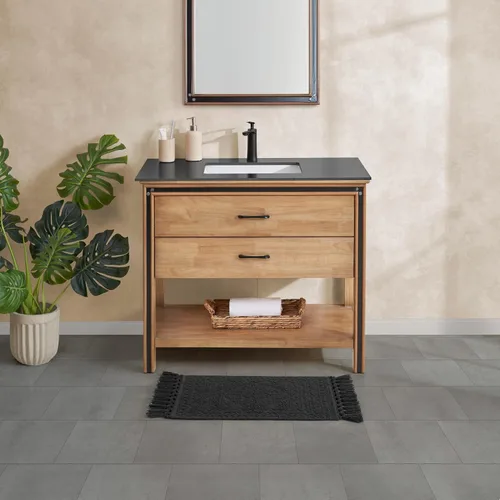 Miniatura 6 de French Connection Nellore Alfombras de Baño, Tapetes de Baño Tejidos y con Cuentas, Tapetes de Baño Duraderos y Gruesos para Baño y Alfombras