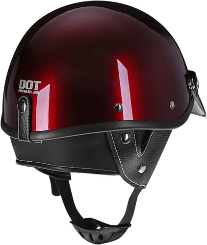 Miniatura 3 de Motorcycle Retro Half Helmet Bicycle Scooter Moped Jet Motorbike Helmet DOT Certified
