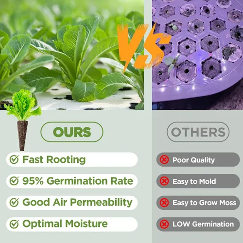 Miniatura 6 de Seed Starter - Esponjas de cultivo para aerogarden, cápsulas de repuesto equilibradas con PH para sistema hidropónico de interiores, paquete de 50