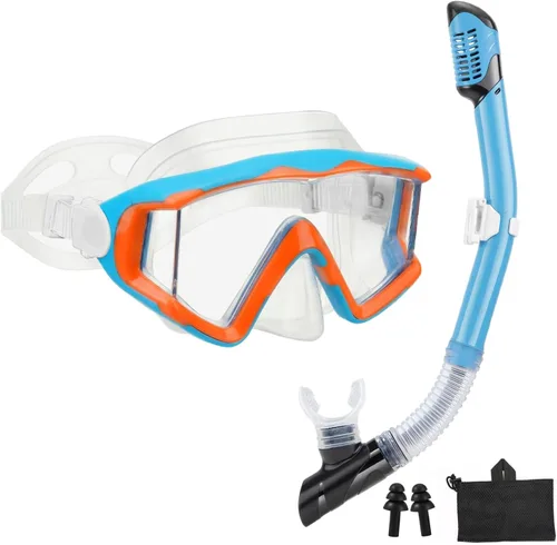 Miniatura 11 de Equipo de esnórquel para adultos, jóvenes y niños, juego de máscara de esnórquel, máscara de buceo, gafas de natación, máscara de buceo, a prueba