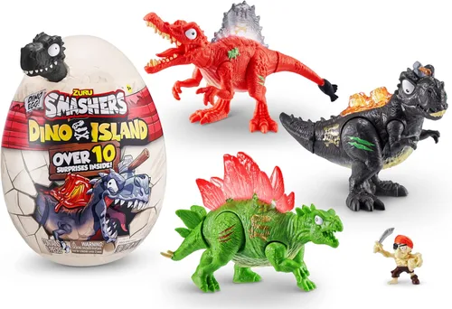 Miniatura 7 de Smashers Dino Island Mini Egg Spinosaurus de ZURU - Juguete de descubrimiento prehistórico con 10 sorpresas, juguetes de dinosaurio, slime, arena