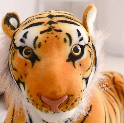 Miniatura 7 de GracesDawn Animales de peluche, tigre de 26.8 pulgadas (incluyendo el tamaño de la cola), gato de peluche para temática de la selva, decoración