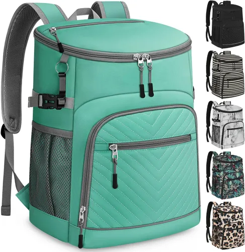 Miniatura 8 de Mochila enfriadora aislada a prueba de fugas, impermeable, mochila enfriadora de 30/45 latas, gran capacidad, ligera, para viajes, camping, playa
