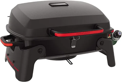 Miniatura 4 de Megamaster Parrilla de gas portátil de 1 quemador con tapa de bloqueo, quemador de acero inoxidable de 11,000 BTU, patas plegables, pequeña parrilla