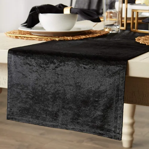 Miniatura 6 de DII Velvet Collection de mesa, camino de mesa, 14x72 pulgadas, negro