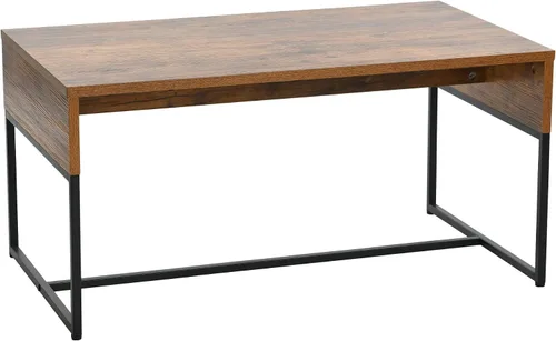 Miniatura 9 de Household Essentials Mesa de centro de grano Ashwood con base de hierro negro