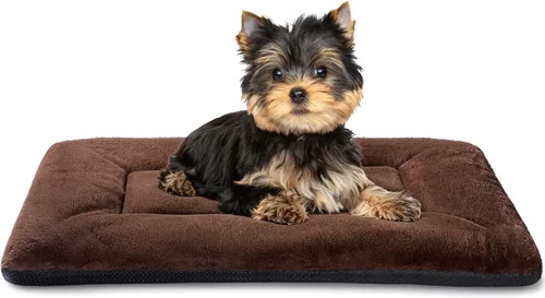 Almohadilla para jaula para perros de 24 pulgadas, alfombra de felpa lavable para perros pequeños y cachorros, almohadilla antideslizante para