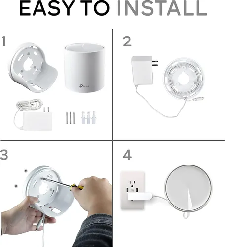 Miniatura 6 de Organizador de cables para amplificador WiFi completo, sistema de malla WiFi para el hogar para Tp Link Deco x20 y x60, soporte montado en la pared