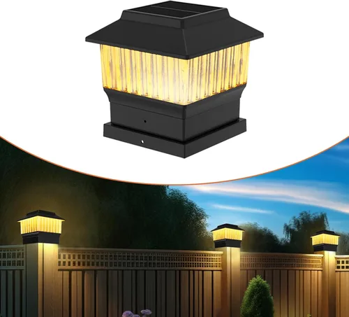 Miniatura 21 de Paquete de 4 luces solares para tapa de poste, modernas #2: se adapta a postes de vinilo de 4 x 4 y madera de 5 x 5 pulgadas, temperatura de 3