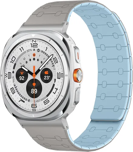 Miniatura 9 de Amizee No Gap Band Compatible con Samsung Galaxy Watch Ultra (2025/2024) Correa de 47mm, Correa de silicona deportiva magnética de 22mm para mujeres