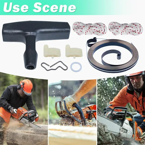 Miniatura 6 de Adefol Motosierra de arranque de retroceso polea de resorte de agarre para STIHL MS390 MS310 MS390 MS390 029 039 piezas de repuesto para 1121 195