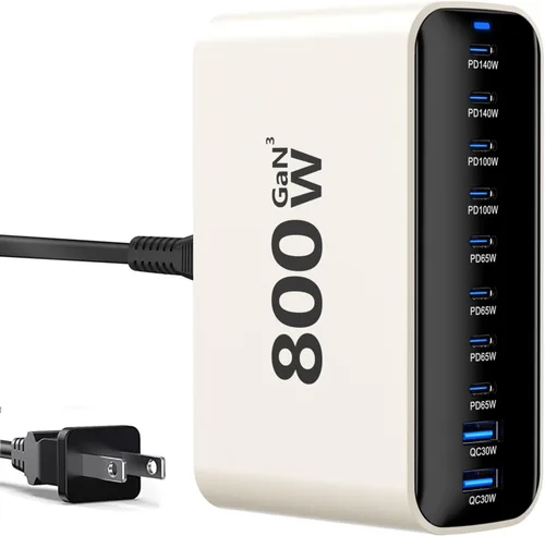 Miniatura 8 de Paquete de 3 cargadores tipo C con cable de 1.8 m de carga rápida para iPhone 17/16/15, bloques de carga USB C de 25 W súper rápidos para Samsung