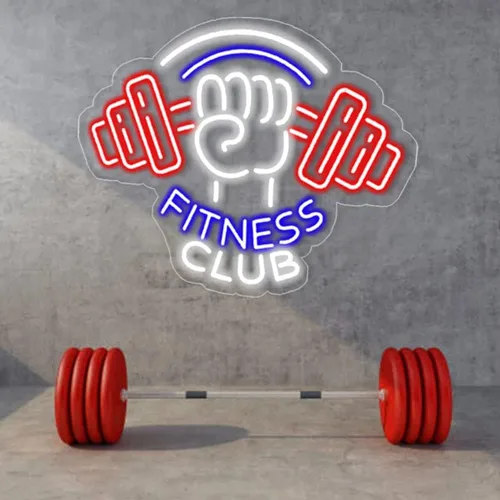 Letrero de neón con barra de luces LED de neón para decoración de gimnasio, gimnasio, sala de entrenamiento, centro de fitness, club deportivo para