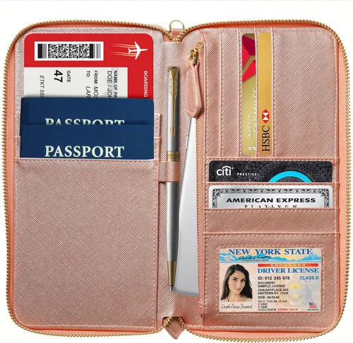 Miniatura 2 de Organizador de documentos de viaje - Funda RFID para pasaporte, cartera con soporte para la familia