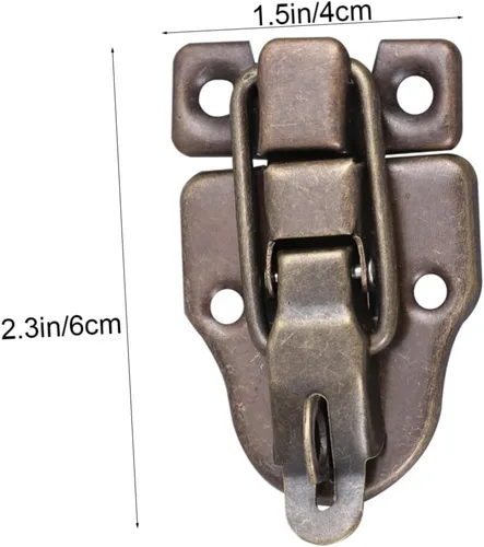 Miniatura 7 de 2pcs caja de madera antigua cerradura gancho cerraduras aleación pestillo