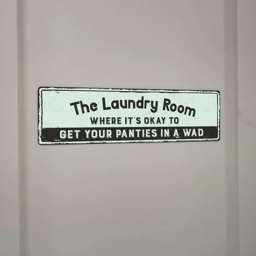 Miniatura 5 de SmartSign Divertido letrero de metal vintage con texto en inglés "Where It's Okay To Get Your Panties In A Wad", 4 x 14 pulgadas, aluminio