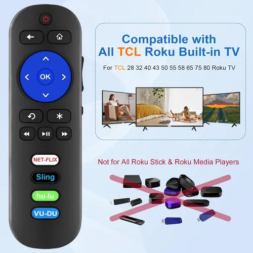 Miniatura 2 de Paquete de 2 controles remotos de repuesto compatibles con todos los controles remotos TCL Roku TV, RC280 RC282 para TCL 28 32 40 43 48 49 50 55 65