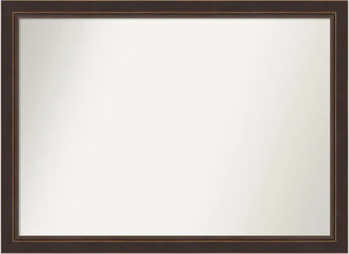 Miniatura 323 de Amanti Art Espejo de baño de bronce para sobre el fregadero, 24 x 24 pulgadas, espejo cuadrado de bronce Lara para tocador, marco de madera