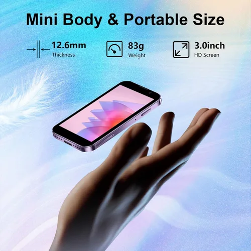 Miniatura 7 de Mini teléfono 4G desbloqueado Mini Smartphone 4GB+128GB Batería más pequeña del mundo 2000mAh Pantalla táctil HD Teléfono móvil compacto para niños
