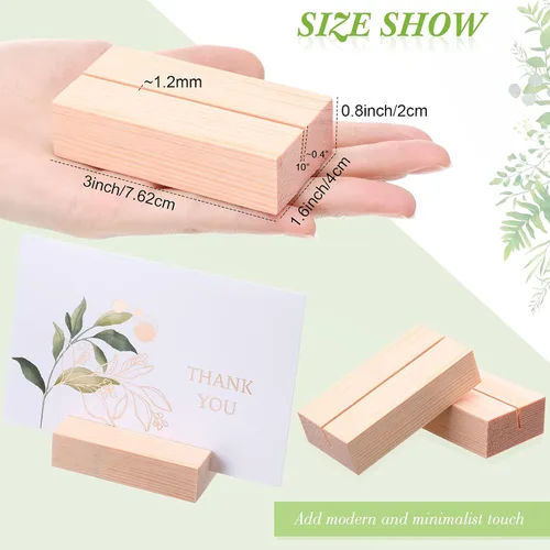 Miniatura 2 de 12 soportes de madera para colocar lugares de madera para letreros de mesa, soporte para tarjetas de identificación para decoración de eventos