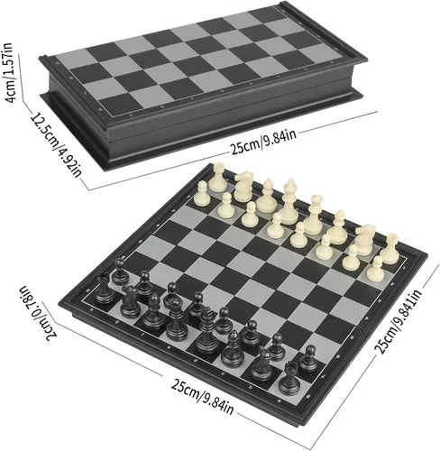 Miniatura 2 de Andux Juego de mesa magnético plegable tres en uno, ajedrez, backgammon, damas CXYXQ-02 (M)