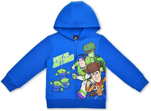 Miniatura 4 de Disney Toy Story Boys T-Shirt, Zip Up Hoodie and Jogger Pants Set for Toddler and Little Kids GreenBlue