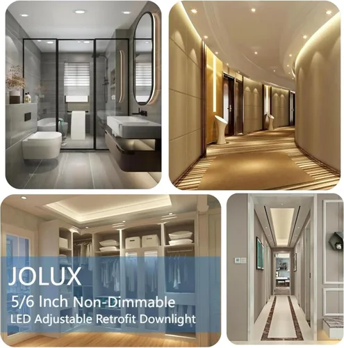 Miniatura 7 de Jolux Foco LED ajustable de 5/6 pulgadas no regulable, base de tornillo mediano E26, 12 W = 75 W, 5000 K (luz diurna), 920 lúmenes, iluminación 5000