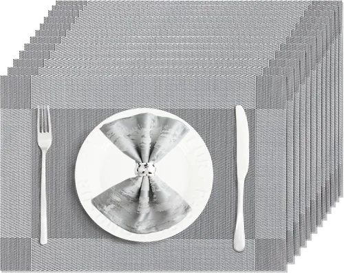 Miniatura 30 de Juego de 12 manteles individuales lavables y limpiables para mesa de comedor, cocina, interior y exterior, manteles individuales resistentes al