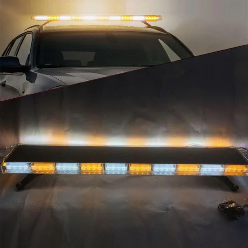 Miniatura 10 de 47" Barra de Luz de 108 LED para Coche - Luces Estroboscópicas Ámbar de Advertencia Con 15 Modos de Parpadeo para Construcción, Camiones de 47" 108