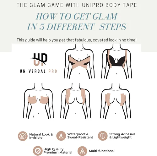 Miniatura 2 de Boob Tape, BoobyTape for Breast Lift Tape A-E Cup, Push Up in All Dress Tape with Reusable Nipplecover Adhesive,Bob Tape